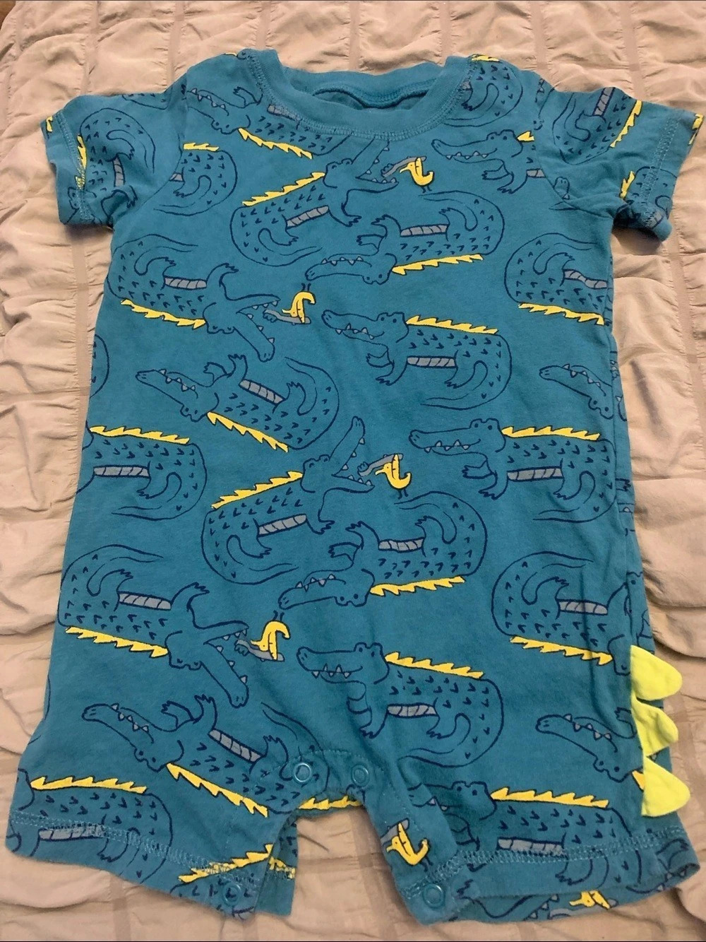 carter's Baby Alligator Print Romper Blue & Yellow 24M